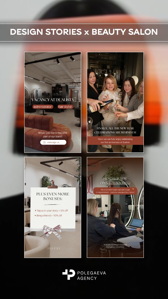 Design stories for beauty salon Dualista